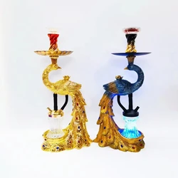 Arab hookah set, peacock elegant design, hookah with resin process on the back