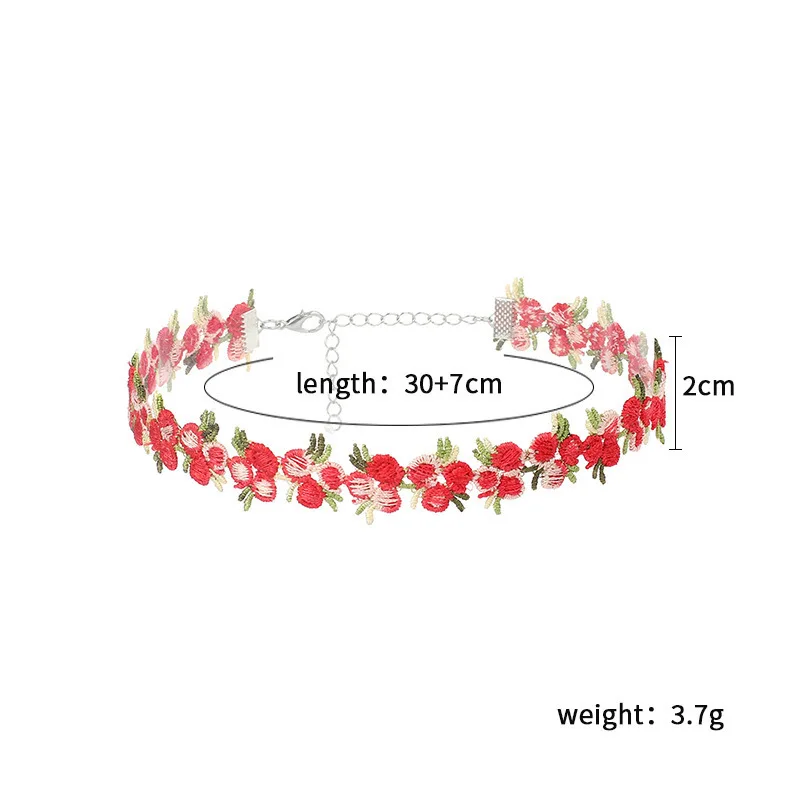 New Sweet Flowers Lace Necklace Choker for Women Girls Good Quality Embroidery Fashion Romantic Design Accessory Jewelry