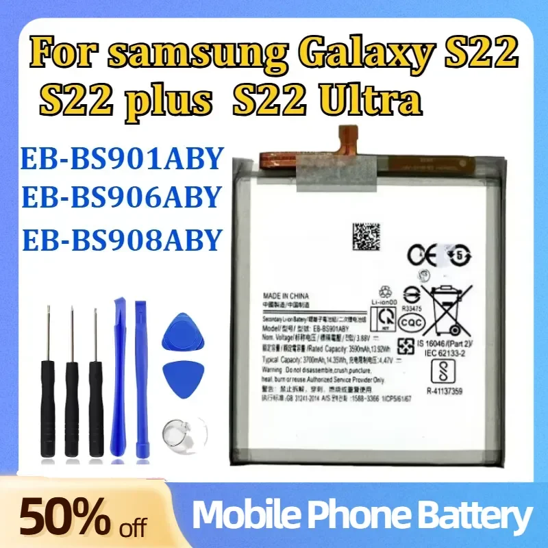 

5000mAh EB-BS901ABY EB-BS906ABY EB-BS908ABY Battery for Samsung Galaxy S22 S22 Plus S22 Ultra Mobile Phone Batteries