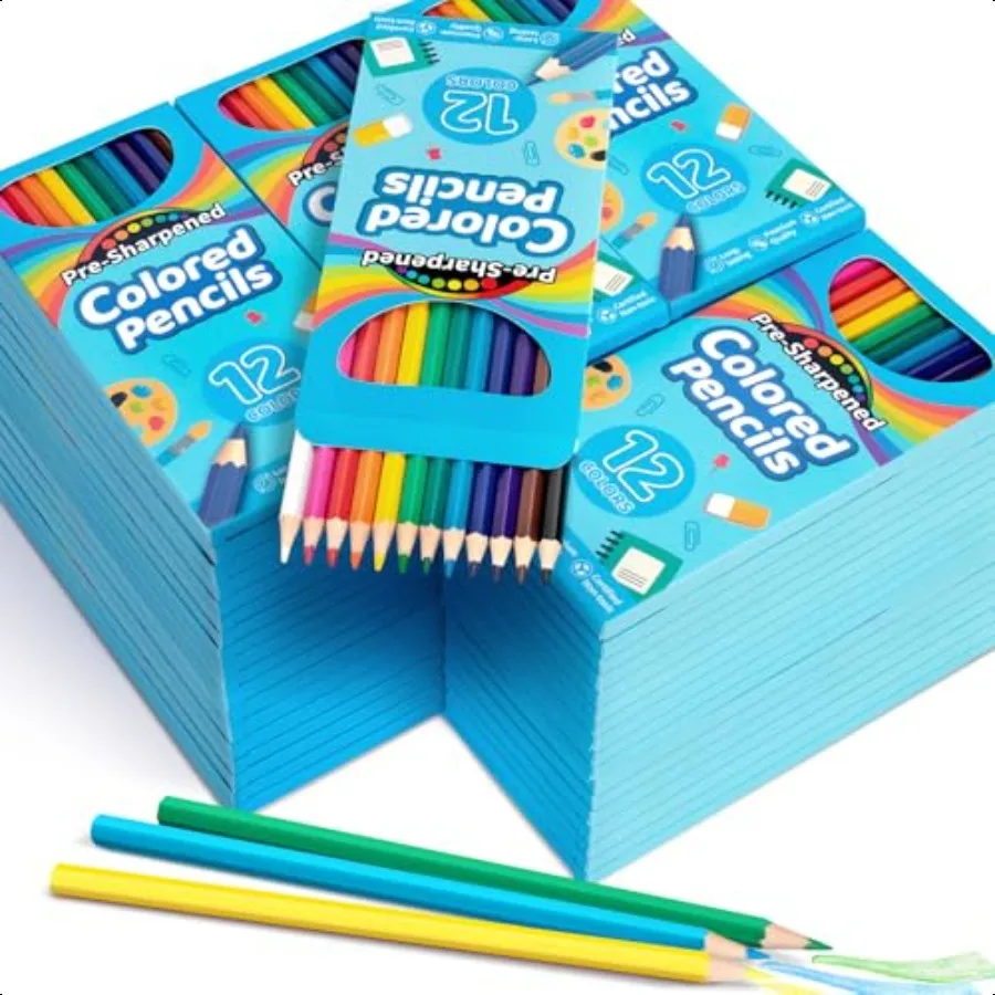 

864 Count Colored Pencils Bulk 72 Pack Colored Pencils for Presharpened Coloring Pencils in 12 Vibrant Colors Bulk School plies