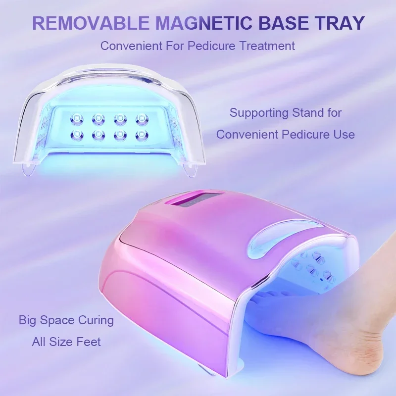 Professioneller Maniküre-Salon Blue Ray PolishGel Nageltrockner Pediküre-Licht Nail Art 128 W kabellos Pro Cure UV 45 LEDS Nagellampe