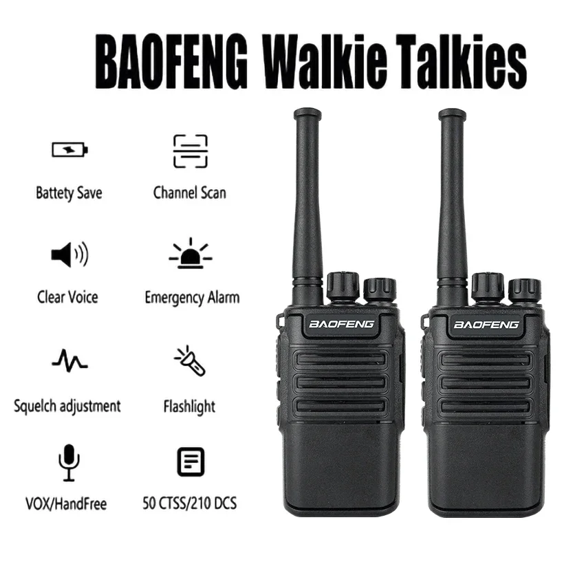 Baofeng 2PCS BF-V8 Walkie Talkie Range Mini Two Way Radios Type-C Charger Camping For Kids Birthday Gift Child Toys