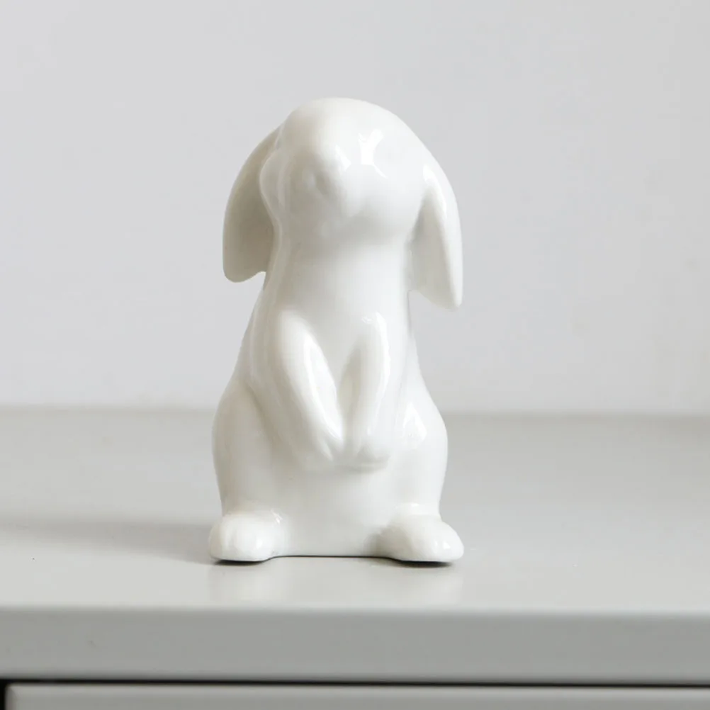 

4Pcs Ceramic Rabbit Decorations Easter Desktop Statue Small Home Decor Party Ornament Ceramic Rabbit Adorns Desktop Adornment