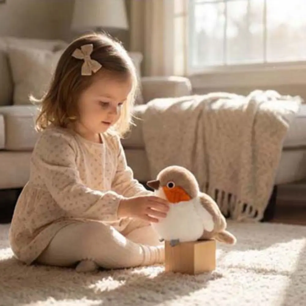 

Stuffed Fluffy Material Bird Soft Texture Colorful Design Lifelike Bird Lifelike Appearance 11cm Stuffed Bird Interactive