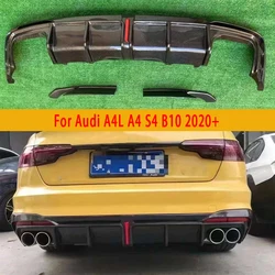 For Audi A4L A4 S4 B10 2020+ Carbon Fiber Car Rear Bumper Diffuser Rear Splitters Spoiler Back lip Car Accessories body kit