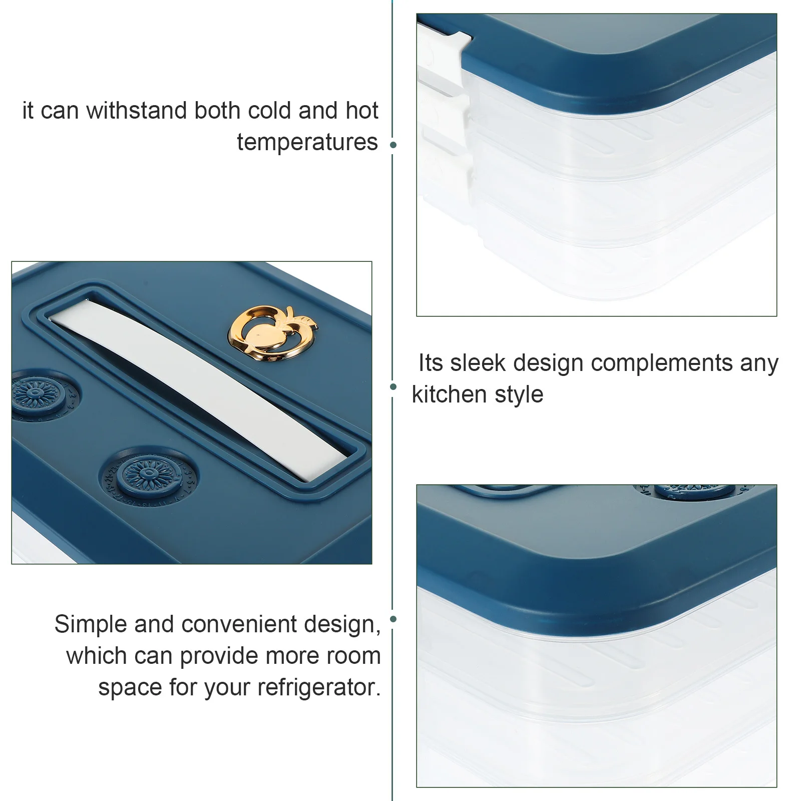 

1pc Food Storage Container Pp Material Airtight Non-Slip Freezer Refrigerator Box For Dumplings Fridge Organization Storage