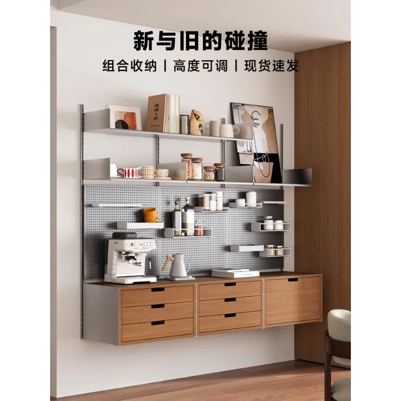 

Medieval small apartment shelf study multi-functional bookshelf living room multi-layer display shelf dining room wall