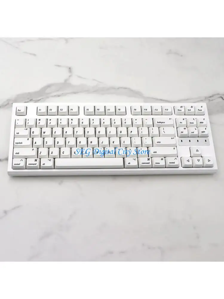 

U75B XDA Profile PBT Keycaps 142 Keys/Set For MAC-IsoCherry MxSwitches White Keycap For Mechanical Keyboard DIY Replacement