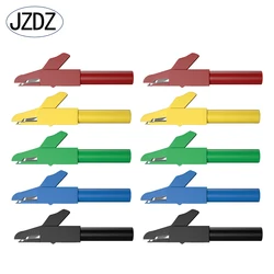 JZDZ 10PCS 4MM Insulation Alligator Clips Metal Crocodile Clamp for Wires Banana Connector DIY Electrical Tools J.60029