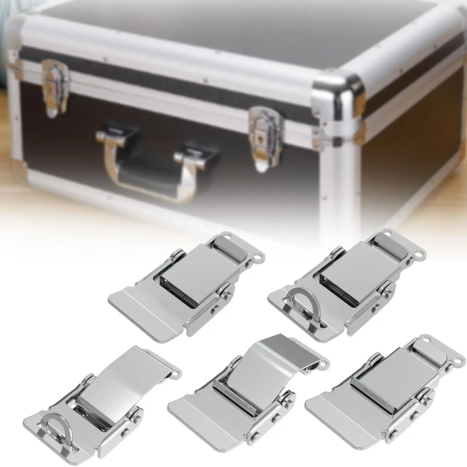 Stainless Steel Box Buckle Multiuse Easy to Install Sturdy Luggage Latch for Wooden Cabinet Tool Case Suitcase Trinket Box Home