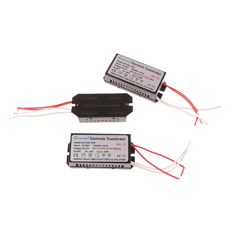 1PCS 12V Power Supply 20/50/80/120/180/250W 12V Electronic Transformer 220V To 12V Adapter For Crystal Halogen Quartz Lamp