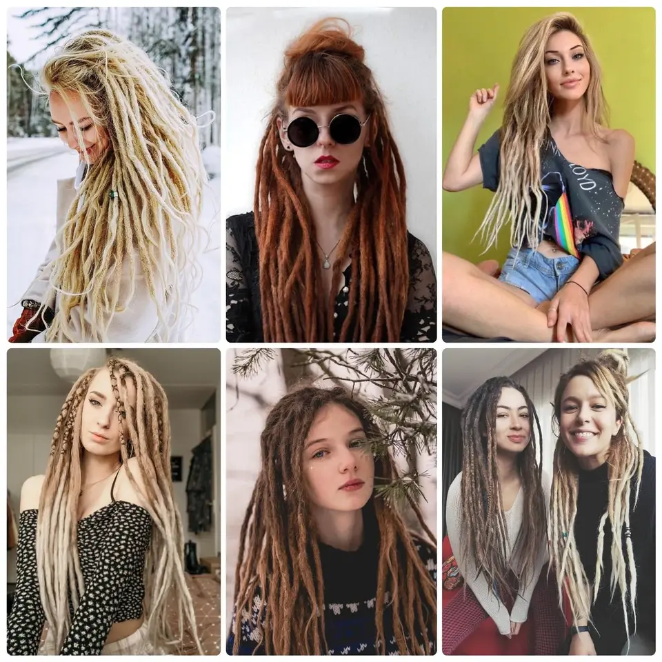 Extensiones de dreadlocks sintéticos de 24 pulgadas, 5 hebras por paquete, terminación simple, delgadas, crochet, suaves, hechas a mano 6