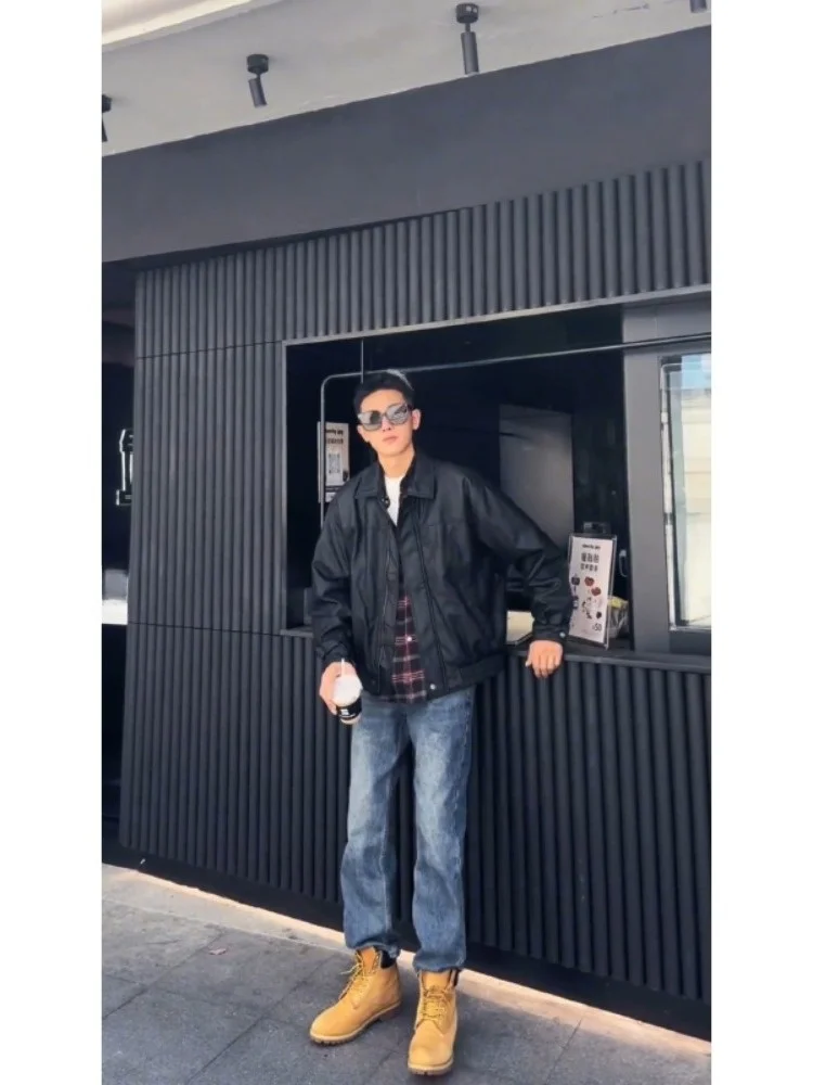 

Мужские джинсы с высокой талией и прямым кроем, летние брюки-клеш Cleanfit в американском уличном стиле, комбинезоны для желтых ботинок