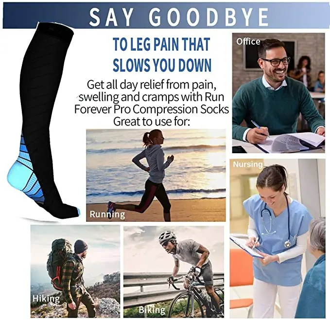 Running Compression Socks Men Women Fit For Varicose Veins Medical Nursing Socks Rugby Socks Sport Cycling Riding Socks Dropship