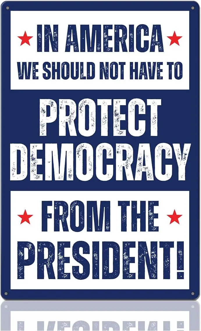 No Kings Yard Sign Anti Trump Signs for Yard Protect Democracy Metal Tin Signs 8 x 12--Tin Sign