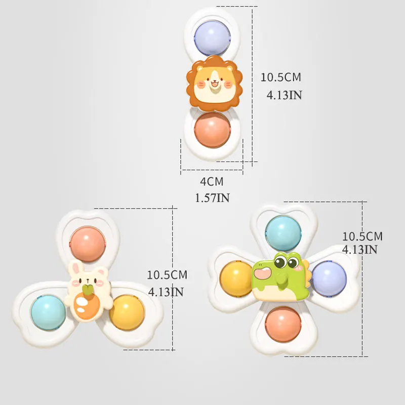 3 Stück Saugnapf Baby wanne lustiges Spiel Spinner Spielzeug Lernspiel zeug für Kinder Mädchen Jungen Säugling sensorische Dusche Geschenk