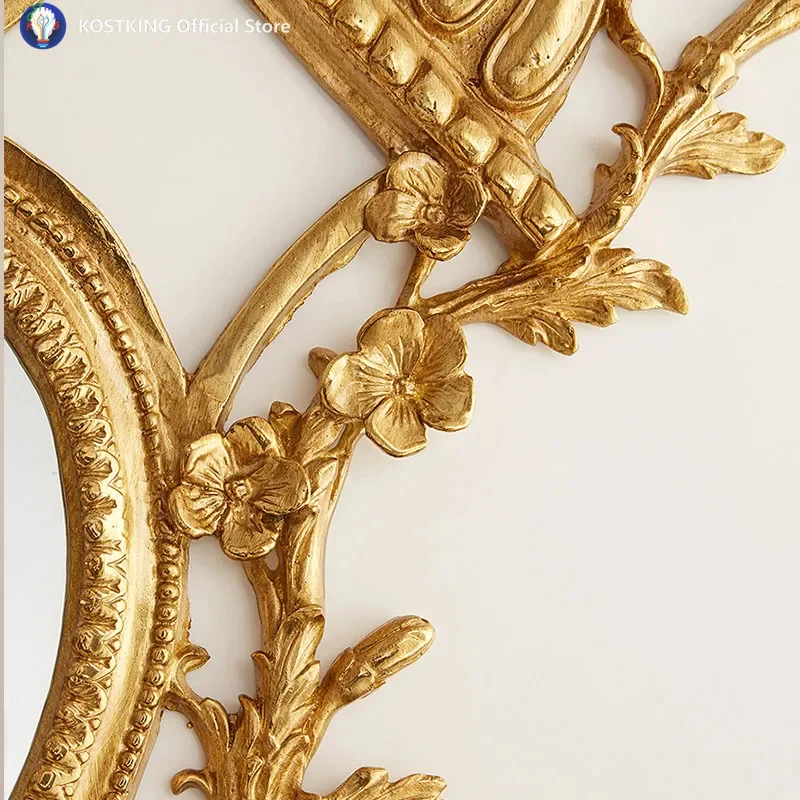 French Candle Wall Lamp Retro Atmosphere Luxury Classical Villa Bedroom Mirror Lamp
