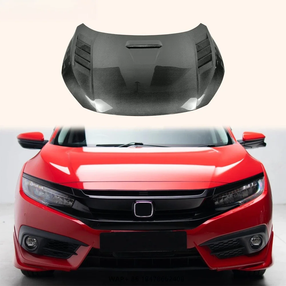 For 2016-2021 FC Carbon Fiber Vented Cooling Hood Bonnet KZ Style