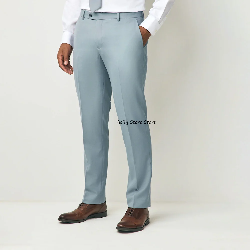 

Classic Men's Pants for Man Business Casual Straight Leg Slim Fit Solid Color Polyester Fabric Trousers Work Trouser Tailoring