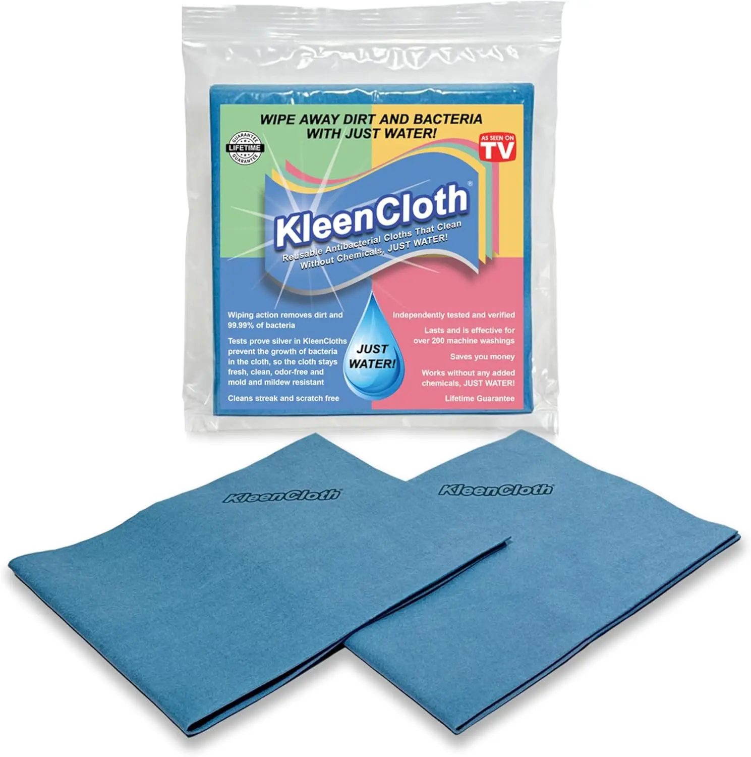 

Reusable Antibacterial Cleaning Cloths – Removes 99.99% of Bacteria with Just Water | Silver-Embedded