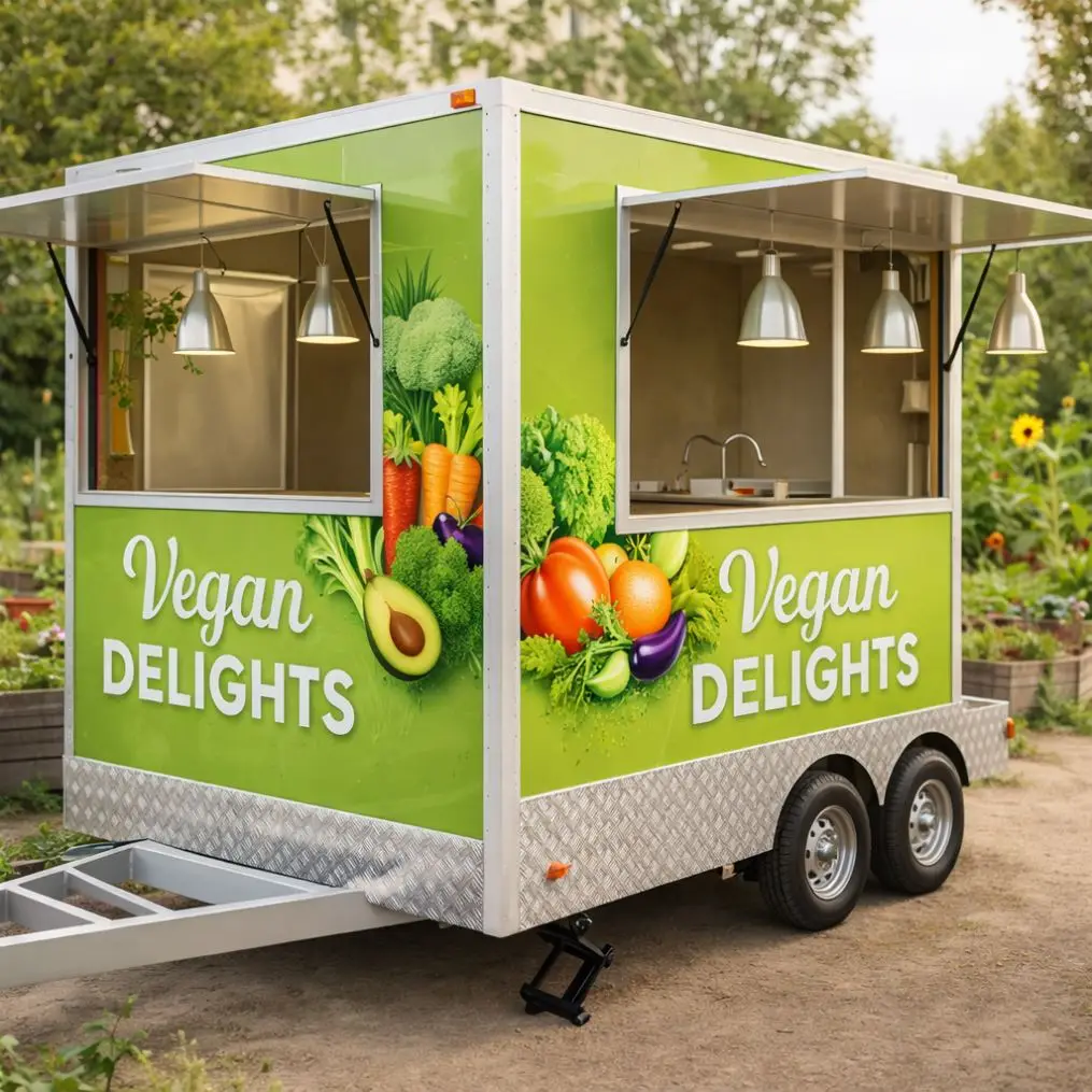 Fresh Fruit Juice Mobile Ice Cream Coffee Food Trailer Truck Fully Equipped Kitchen For Beach Resorts