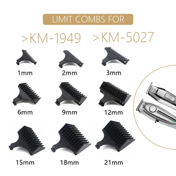Kemei 1 2 3 6 9 12 mm Saç Düzeltici Limit Tarak Evrensel Siyah Muhafızlar Kuaför Saç Kesme Kılavuzu 5027 1949 5098 9163 5021