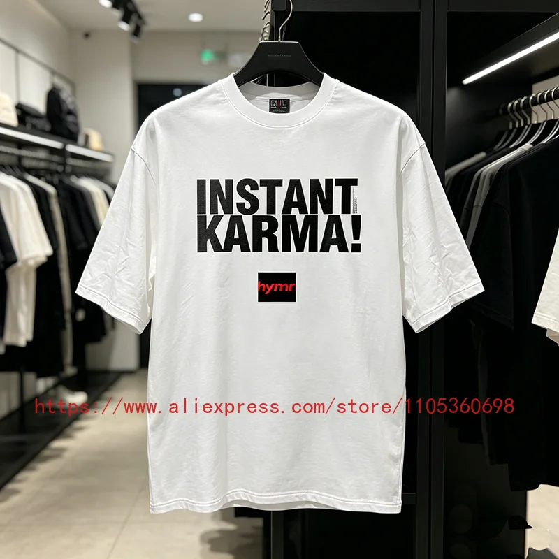 New Arrival SAINT Men's T-Shirt Vintage Bold Slogan Print White Loose Fit Streetwear Tee Top