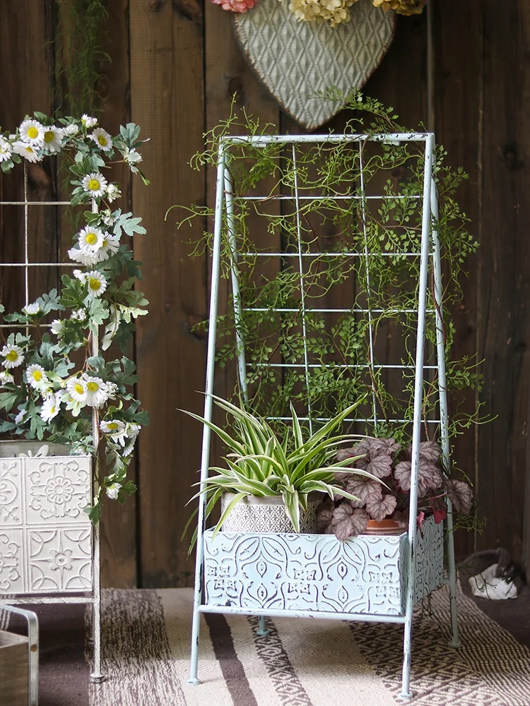 

Iron climbing vine frame, flower rack, storage rack, creative flower pot space design, window decoration, props, garden balcony