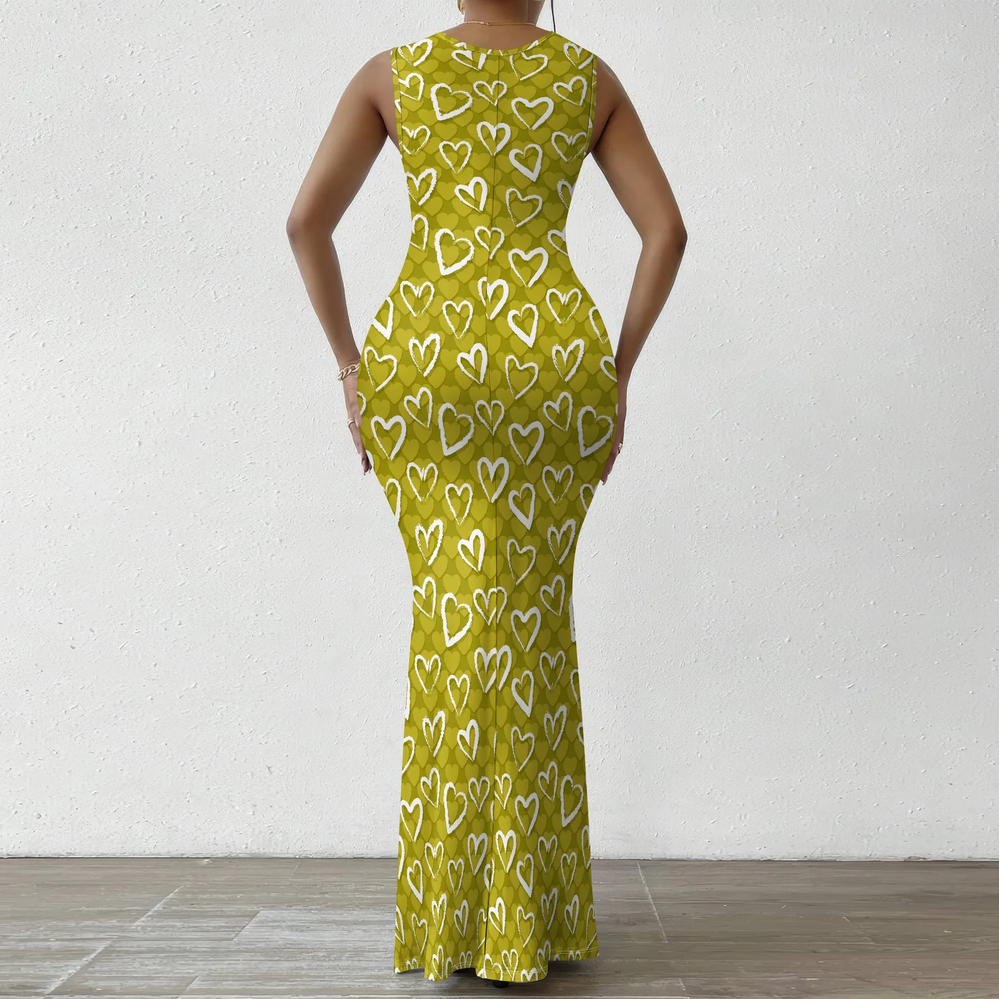 فستان حورية البحر للنساء مزود برقبة واسعة فستان ذيل السمكة XS-2XL نمط الحب لحفلات التخرج لم شمل الخريجين