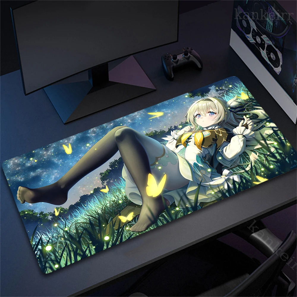 XXL Anime Firefly Mouse Pad Honkai Star Rail Large Mousepad Office Pc Computer Keyboard Accessories Mouse Mat Gaming Desk Mats