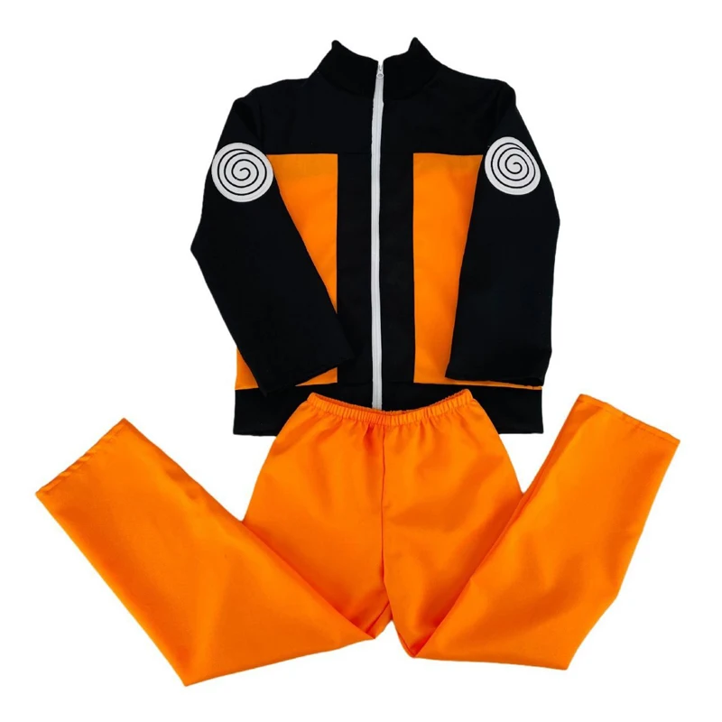 Costume de Cosplay Akatsuki pour adultes, uniforme Ninja Anime pour enfants, ensemble de Costumes Uzumaki, veste, pantalon, bandeau, portefeuille grenouille, perruque Kunai Shuriken