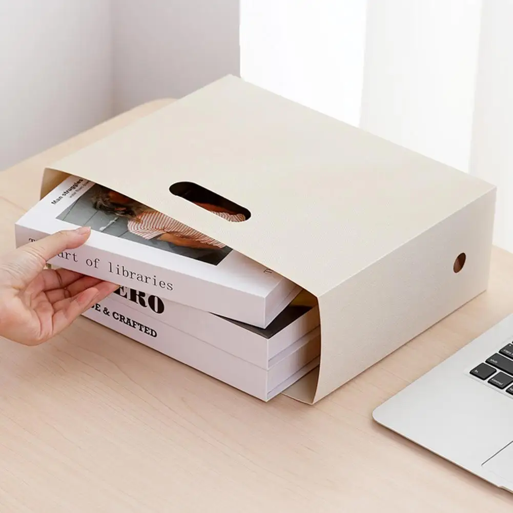 Kotak Penyimpanan Dokumen Ringan Pegangan Non-slip Desain Meja Buku Pengatur Serba-serbi File Pengatur Dokumen Penyimpanan File