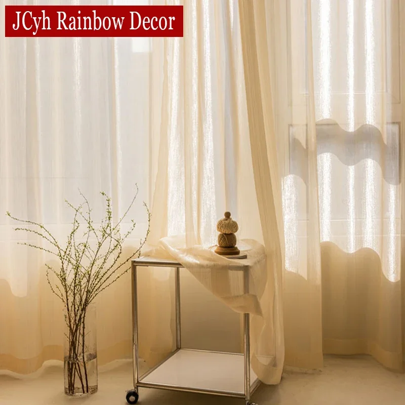 Francuskie złote zasłony do salonu Iskrzące woalowe zasłony tiulowe do sypialni Okno Przedpokój Gaza Obróbka Tekstura tkaniny