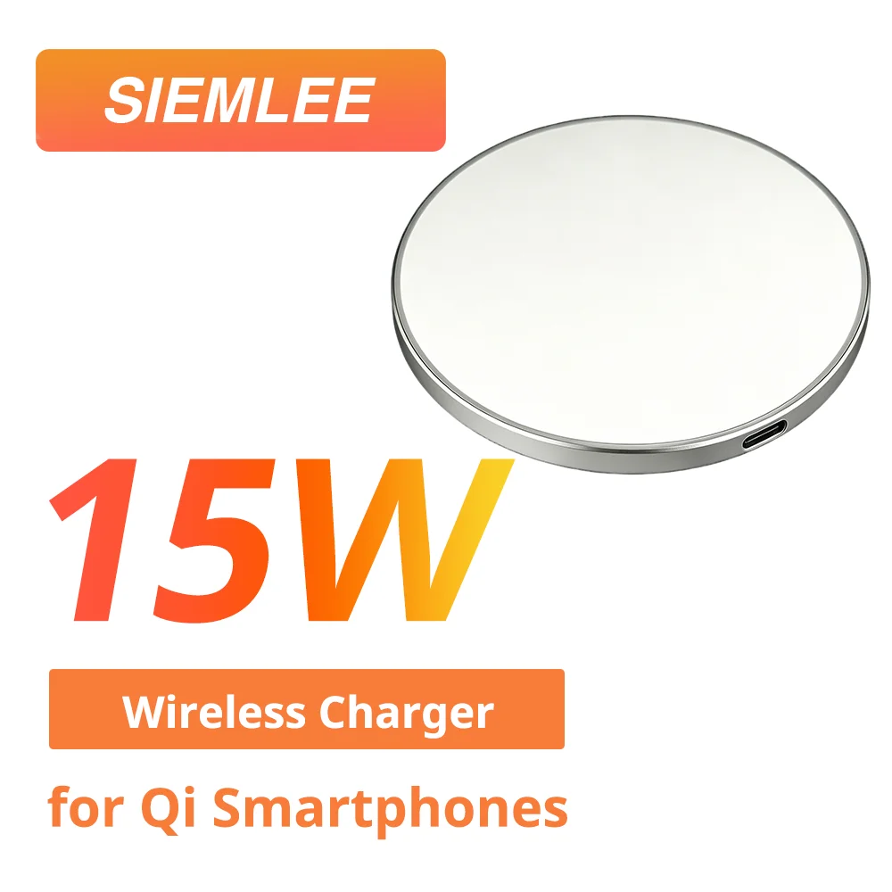 Qi Wireless Charger Fast Wireless Charger Pad 15W SIEMLEE SLWC01