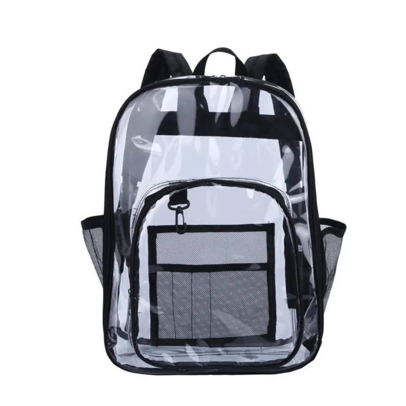 Mochila transparente Mochila transparente de PVC resistente Mochila transparente impermeable (negro), mochila transparente impermeable, estilo informal