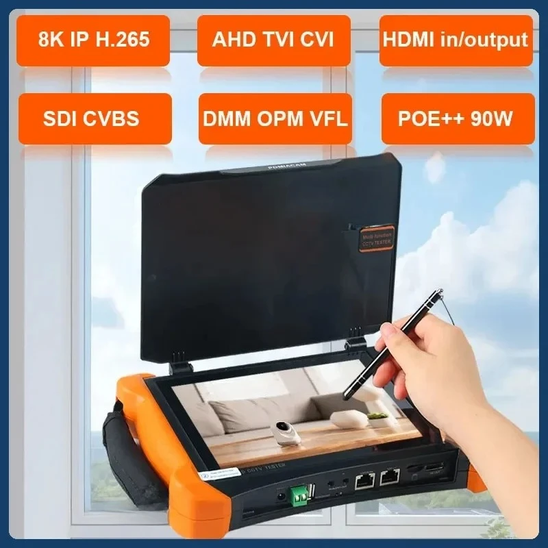 X9-MOVTADHS Pro 8K H.265 IP Camera Test 8MP TVI/CVI/AHD/CVBS Camera Tester with POE++ Max 90W Power 7000mAh Battery