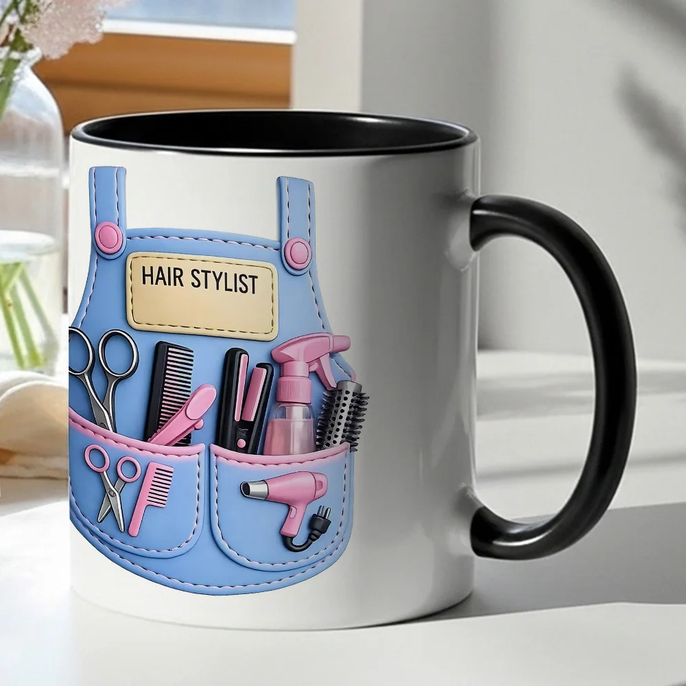Custom Hairdresser Mug Ceramic Coffee Cup 2D Print Gift for Stylist Birthday Christmas Salon