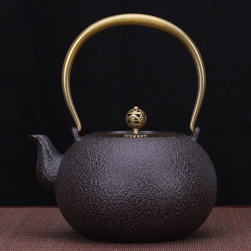 1.4 Japanese Tea Pot Exquisite Plum and Bamboo Painted Series Cast Iron Kettle Boiling Water Set  Pot view 2