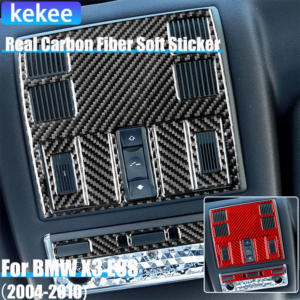 

Real Carbon Fiber Car Accessories Reading Light Panel Trim Cover Soft Sticker For BMW X3 E83 2004 2005 2006 2007 2008 2009 2010