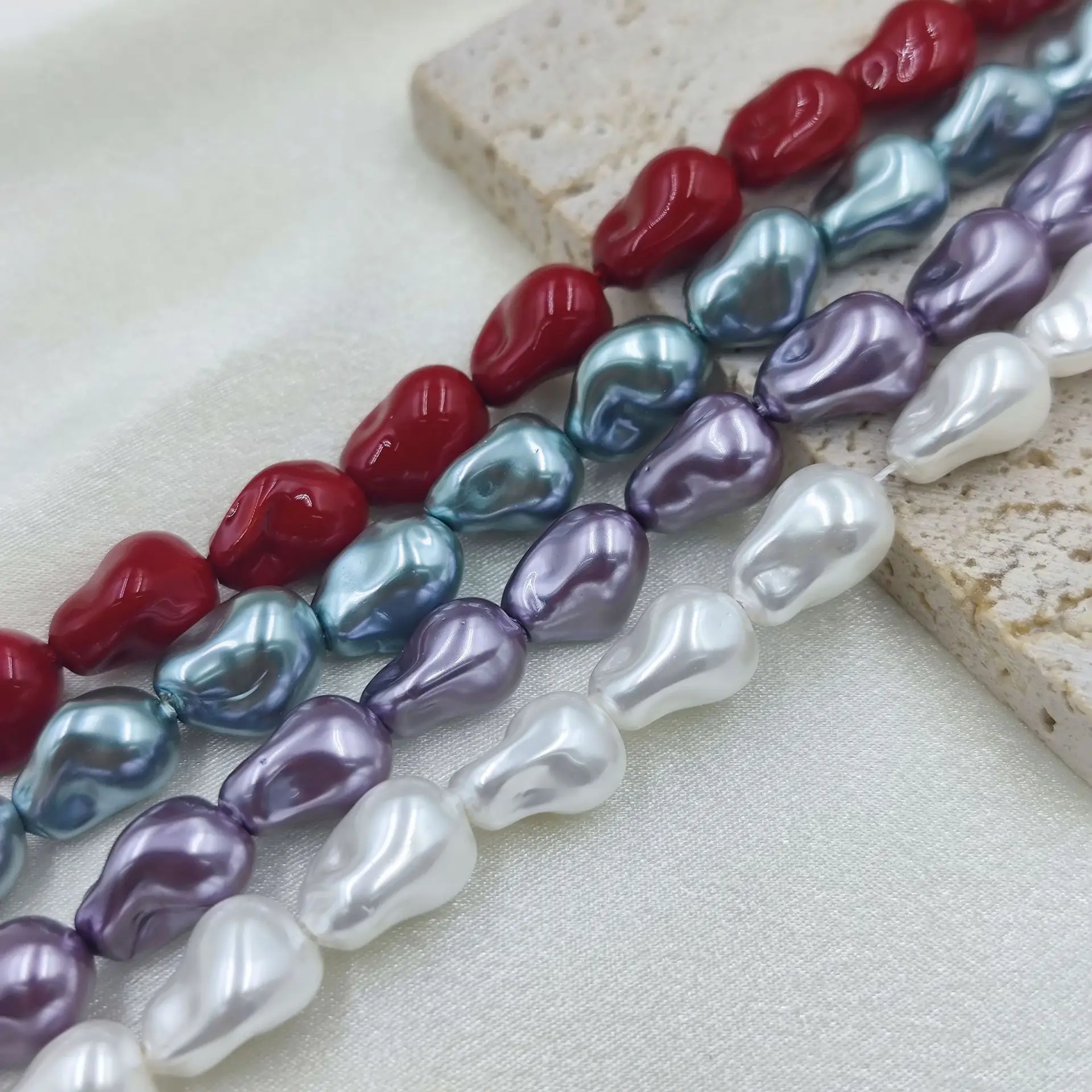 Baroque Pearls, Colored Uncolored Bead Shells, Irregular Pearl Accessories, Imitation Pearls 11x15mm