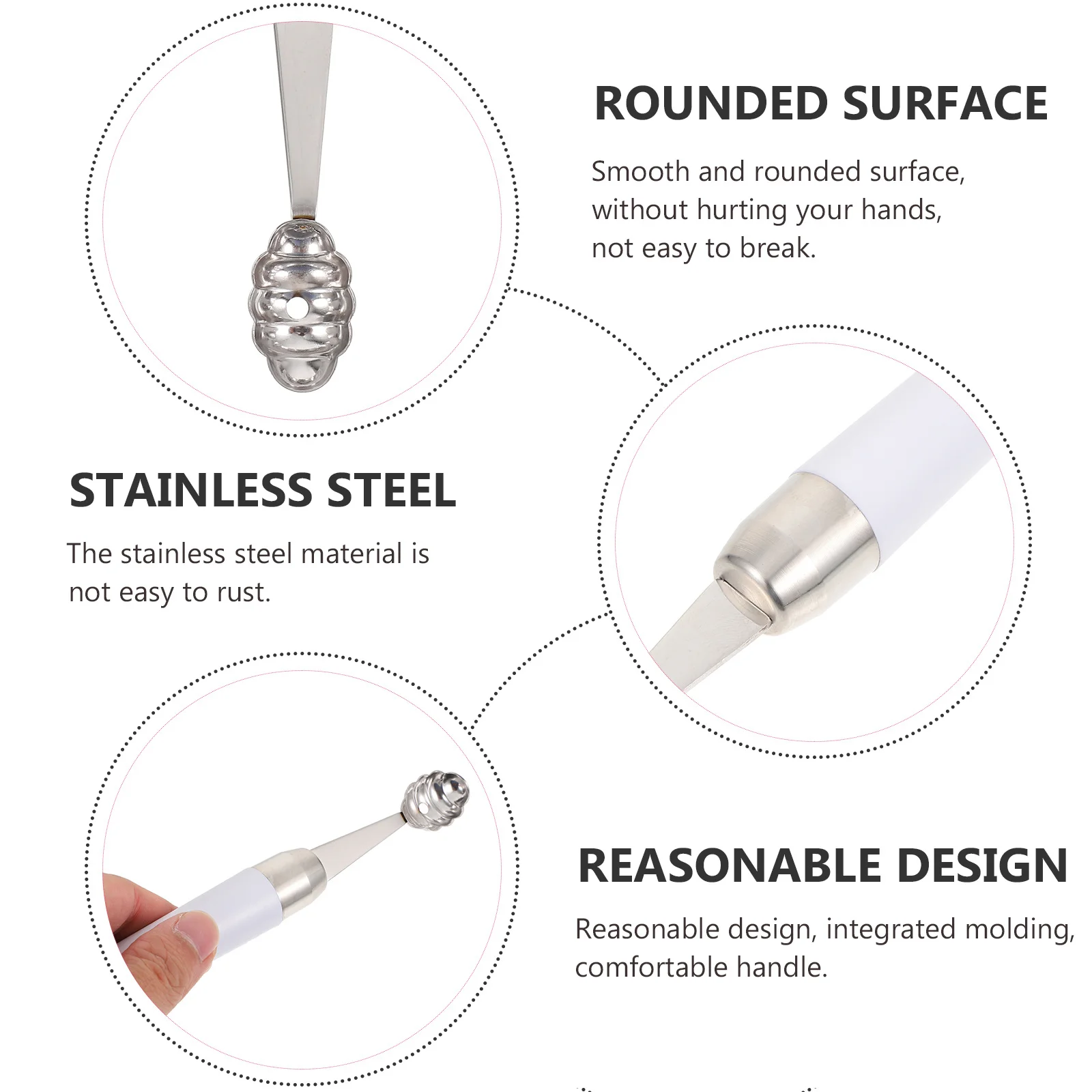 

1Pcs Heavy Duty Stainless Steel Fruit Scoop Smooth Rounded Edge Comfortable Handle Ideal for Watermelon Cantaloupe Dragon Fruit