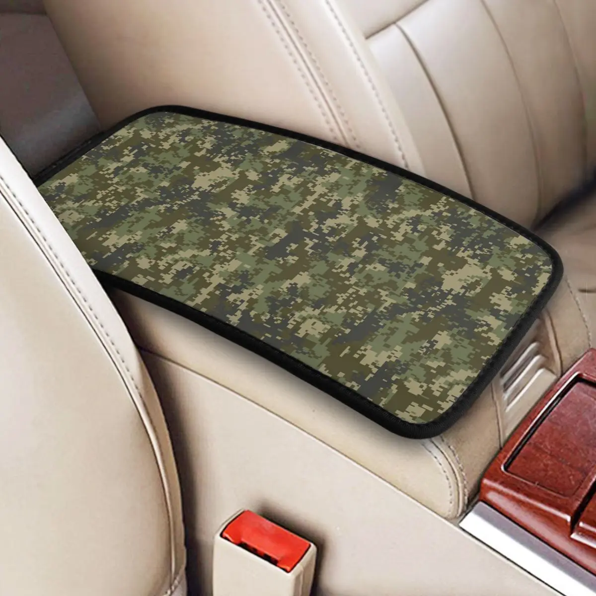 Russian Woodland Camouflage Center Console Cover Pad for Cars Soldier Military Car Decor Accessories Armrest Cover Mat