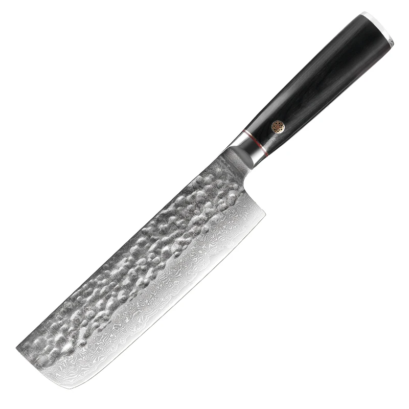 Imagem -05 - Pop Faca Nakiri Japonesa Forjada Aço Damasco Corte de Carne Sharp Faca de Cozinha Chef 67 Camadas Vg10 tj