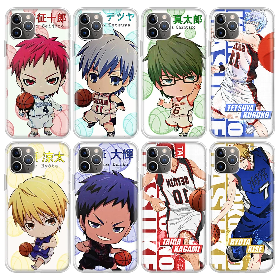 Kuroko-funda de teléfono de Anime de baloncesto para Apple, carcasa trasera suave con patrón para iPhone 11, 13, 14 Pro, 15 + 12 Mini, SE, X, XR, XS, Max, 7, 8 Plus