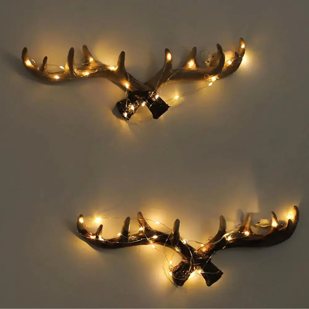 

Vintage Antler Hook Holder Resin Wall Mounted Coat Cap Rack Key Hanger Home Decorative Animal Deer Horn Wall Hook for Hanging