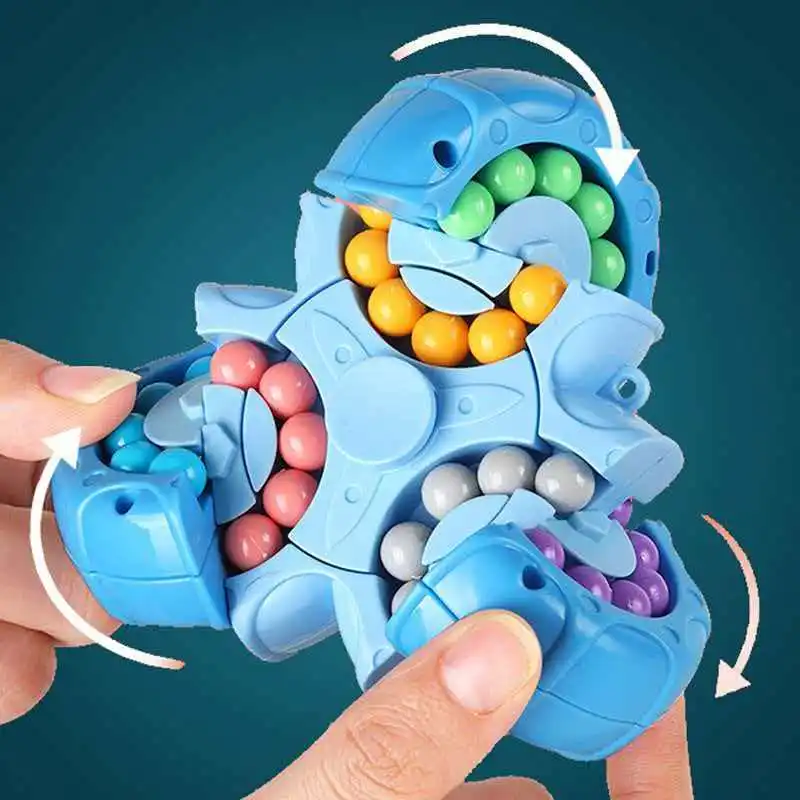Triangle Rotating Magic Bean Puzzle Fidget Spinner Sensory Stress Relief Toys ADHD Anxiety Gfts For Adults Teens Boys Girls