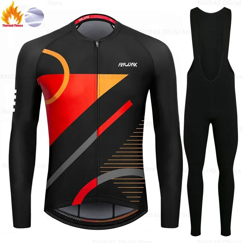 2024 Winter Jacket Men Cycling Clothing 2025 Raudax Winter Bike Jersey MTB Bicycles Pants Set Ropa Ciclismo Triathlon Suits Kit