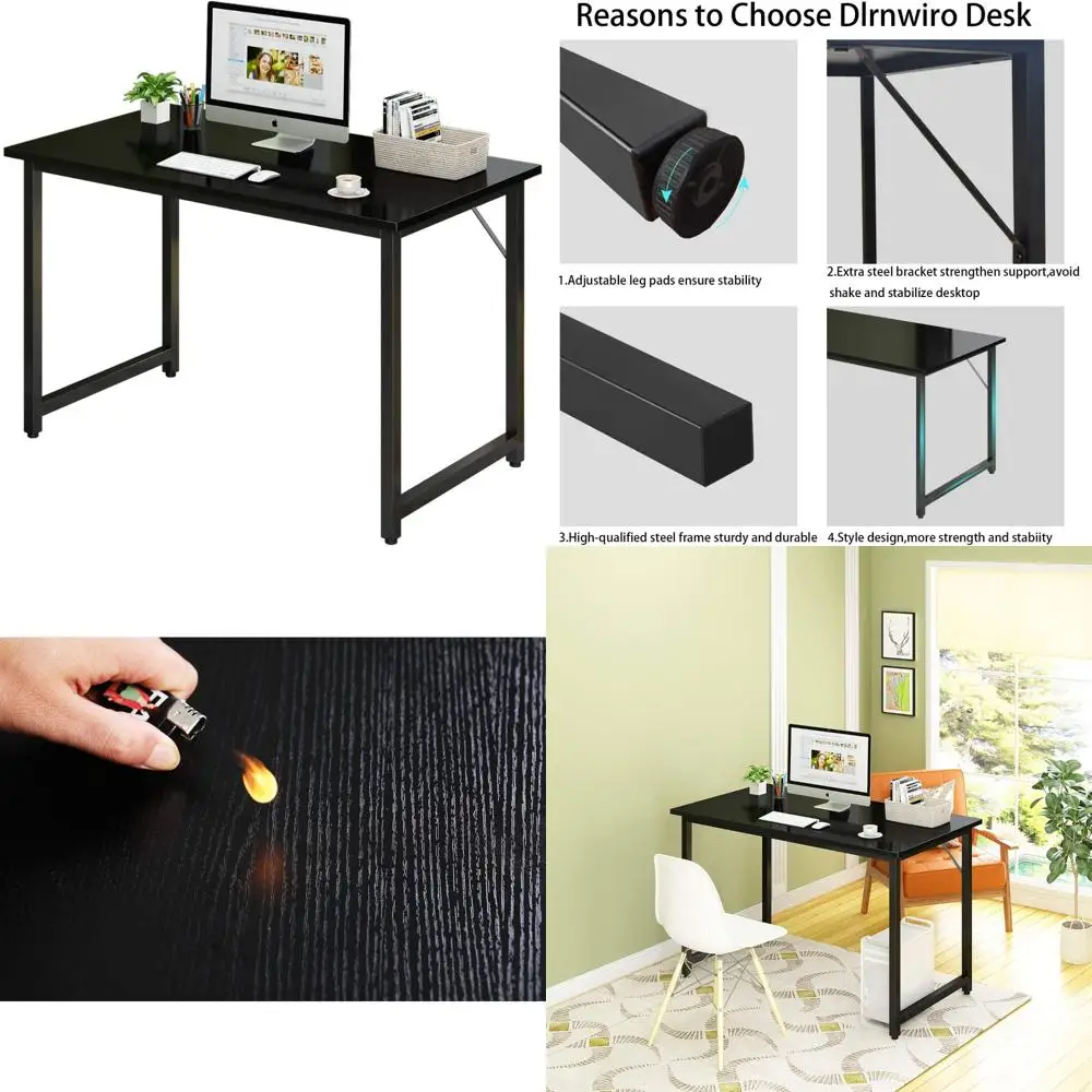 

Home Office Desk 39 Simple Writing Desk Modern Vintage Style Sturdy Laptop Table