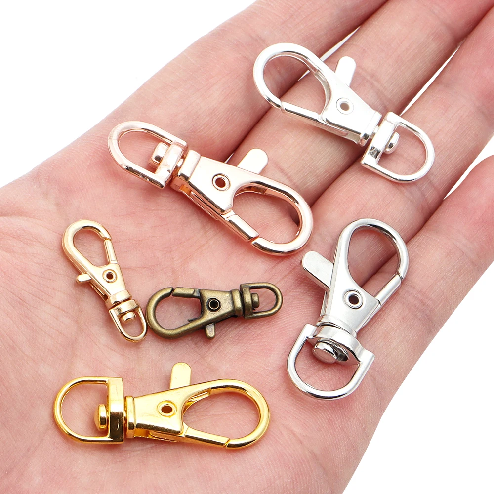10 stücke Schwenk Karabiner Haken Legierung Split Schlüssel Ring Schlüsselbund Stecker Für Schmuck Machen DIY Tasche Gürtel Schlüssel Kette Zubehör