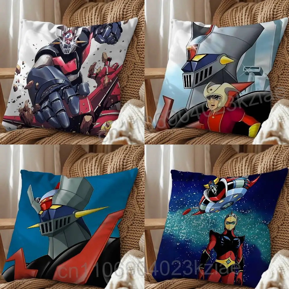 

cartoon Rocket Punch Mazinger Z Cushion Cover Suitable For Sofa Car Bedroom Office Cushions Decorative Pillow Case